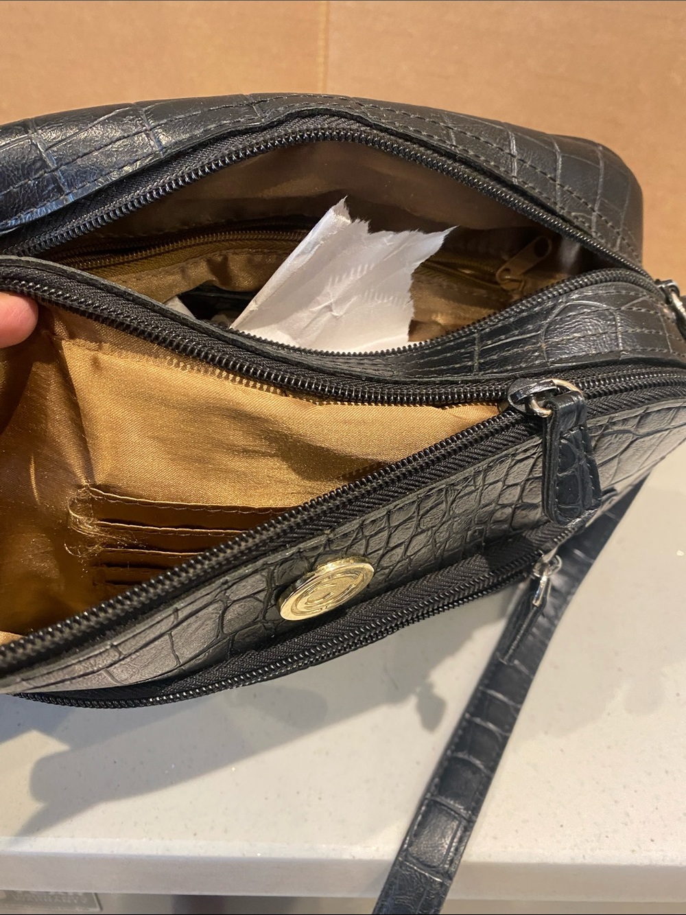 Cornell Black Vega Alligator Bag - Picture 7 of 13